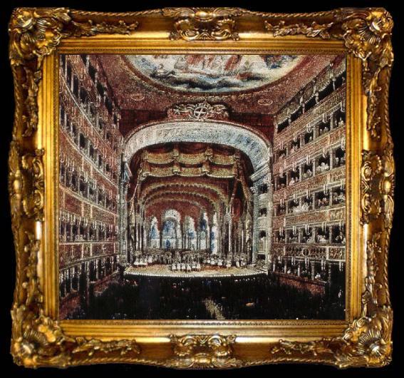 framed  leigh hunt the interior of the teatro san carlo in naples where several of rossini s operas were fist performed, ta009-2